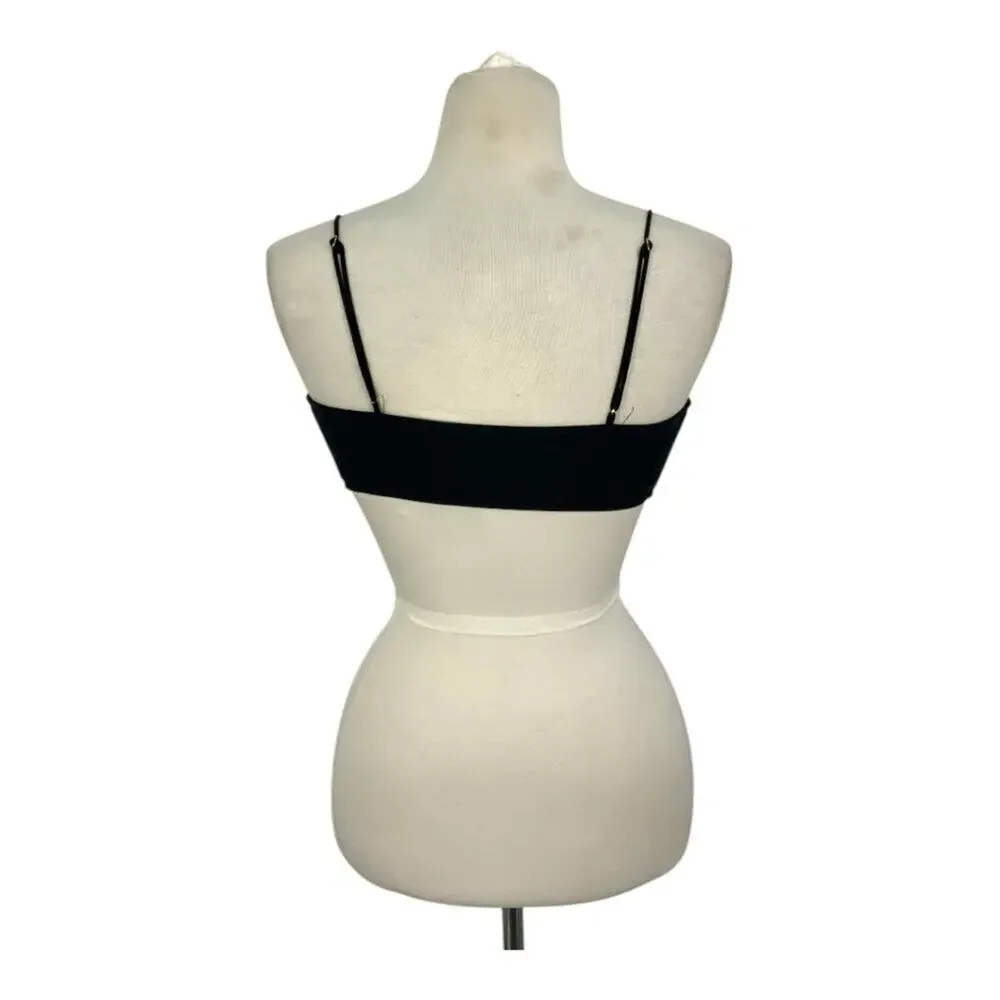 TopShop Skinny Strap Halter Neck Bikini Top in Black Size 6 NWOT $35 MSRP